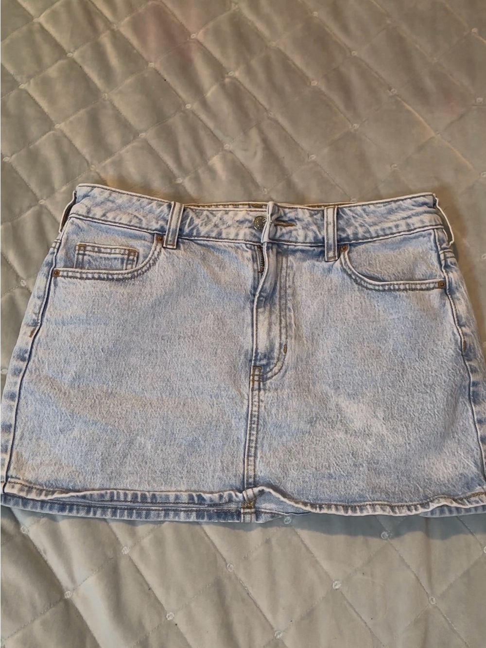 PacSun Light Wash Denim Mini Skirt